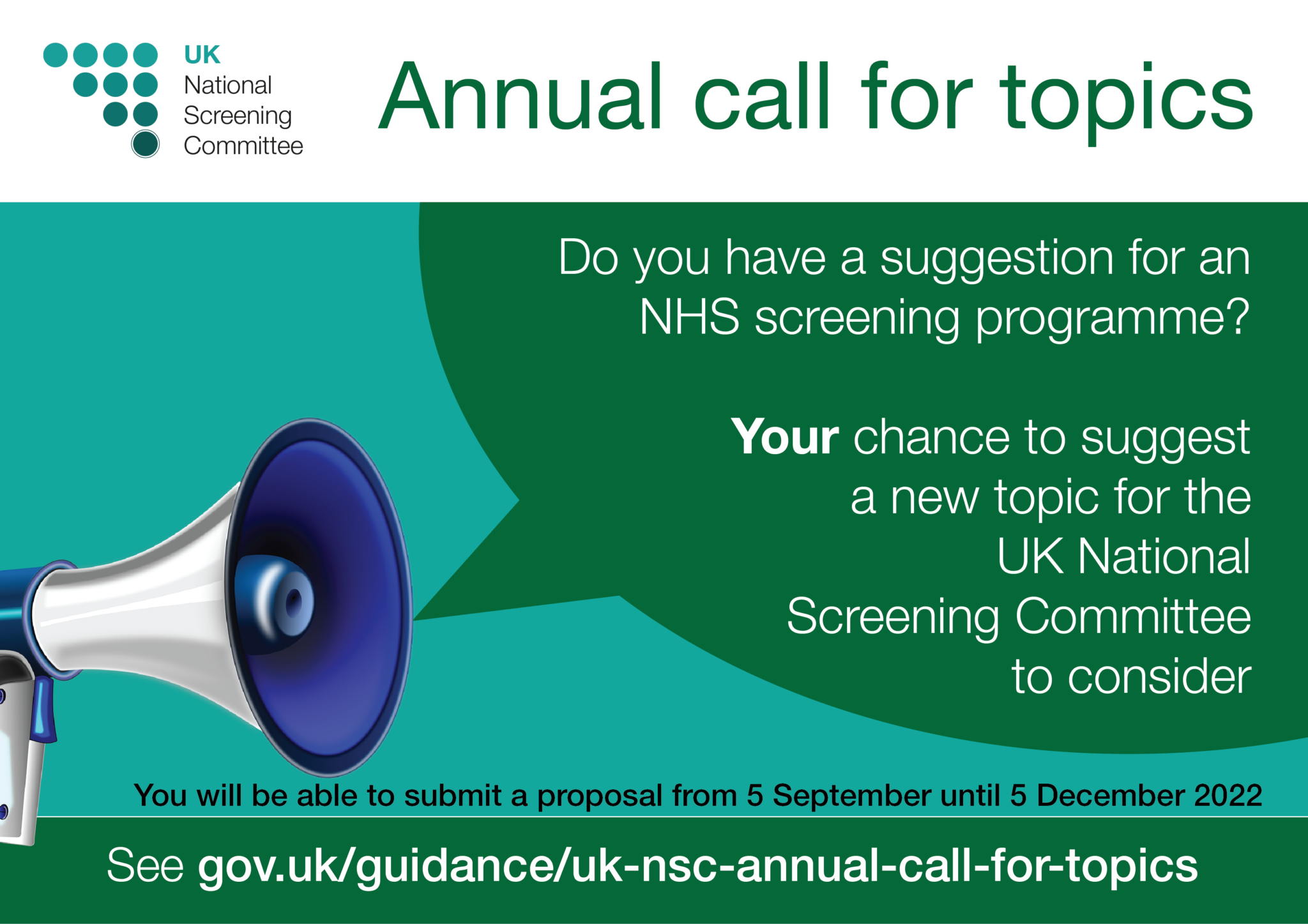 Prepare your screening submissions for the 2022 annual call UK